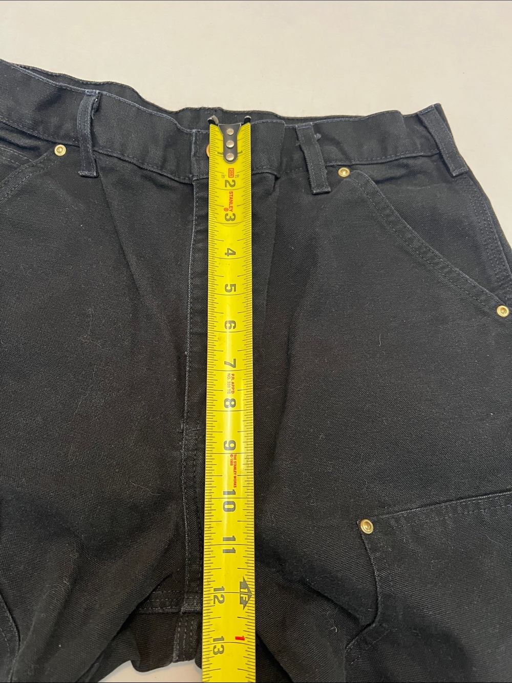 VINTAGE Y2K CARHARTT USA UNION MADE DOUBLE KNEE WORK PANTS BLACK SIZE 31x34 - Picture 8 of 12